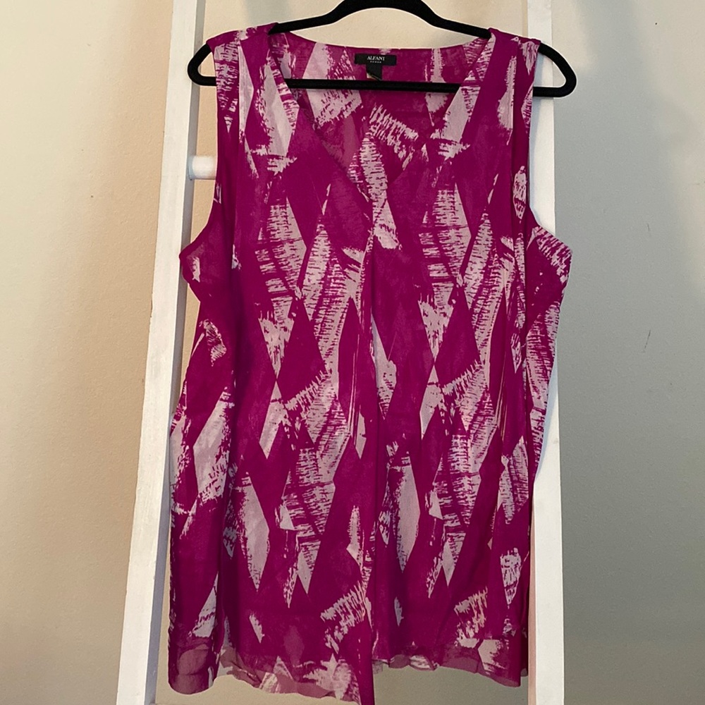 Alfani Macys Pink/White Shirt - 3x